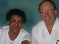 Myrtle Gallow, Mastery Foundation Board Member, and Fr. David Hamm of Pass Christian, MS