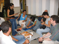 Participants and sponsors share a workshop break in Israel