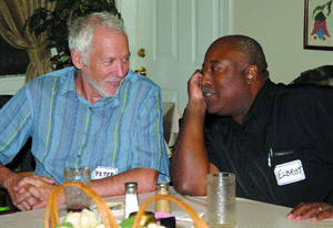 Peter Block with Elbrist Mason at Clarksdale, Mississippi Community Empowerment Workshop, Summer 2005